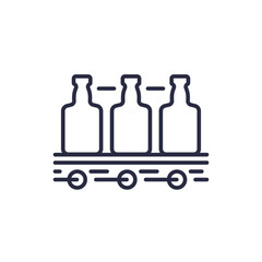 Alcohol production line icon on white