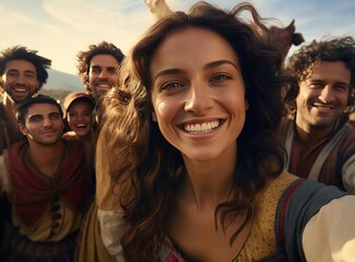 A group of Italians in national costumes