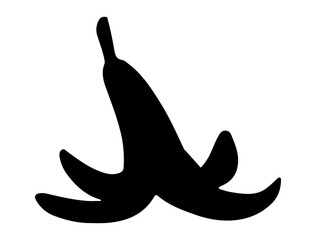 Banana peel silhouette vector art white background