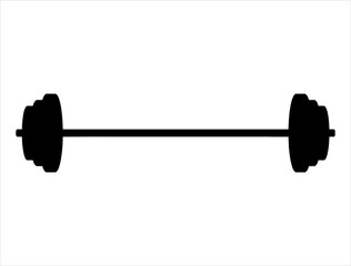 Barbell silhouette vector art white background