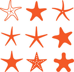 Starfish Silhouette Vector Pack