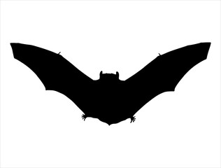 Bat silhouette vector art white background