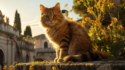 Obraz premium cat in the garden