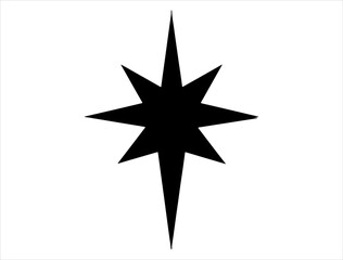 Bethlehem star silhouette vector art white background