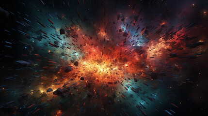 time bigbang collide destroy galaxy attack, with generative ai - obrazy, fototapety, plakaty