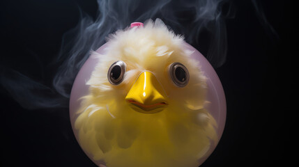 a WHIMSICAL image of a chicken as a balloon, Generative ai