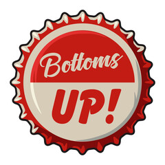 Beer cap vector art for brew emblem or craft beer logo. Label or print with metal cork for bar or brewery shop. Vintage old retro design for pub