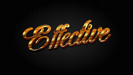 Editable 3d text style in golden effect.