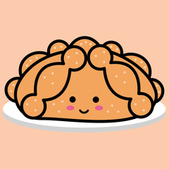 Pan de Muerto Mexican bread of the dead Kawaii smiling bread