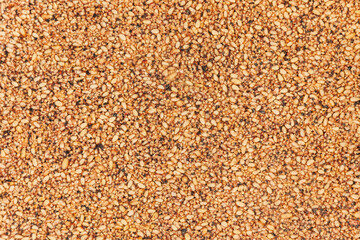 Top view background Kozinak healthy cake, Snacks from peanuts, pine nuts. Concept modern food industry