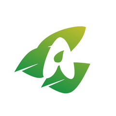 Letter A leaf logo. Minimalist Logo with a Natural Touch