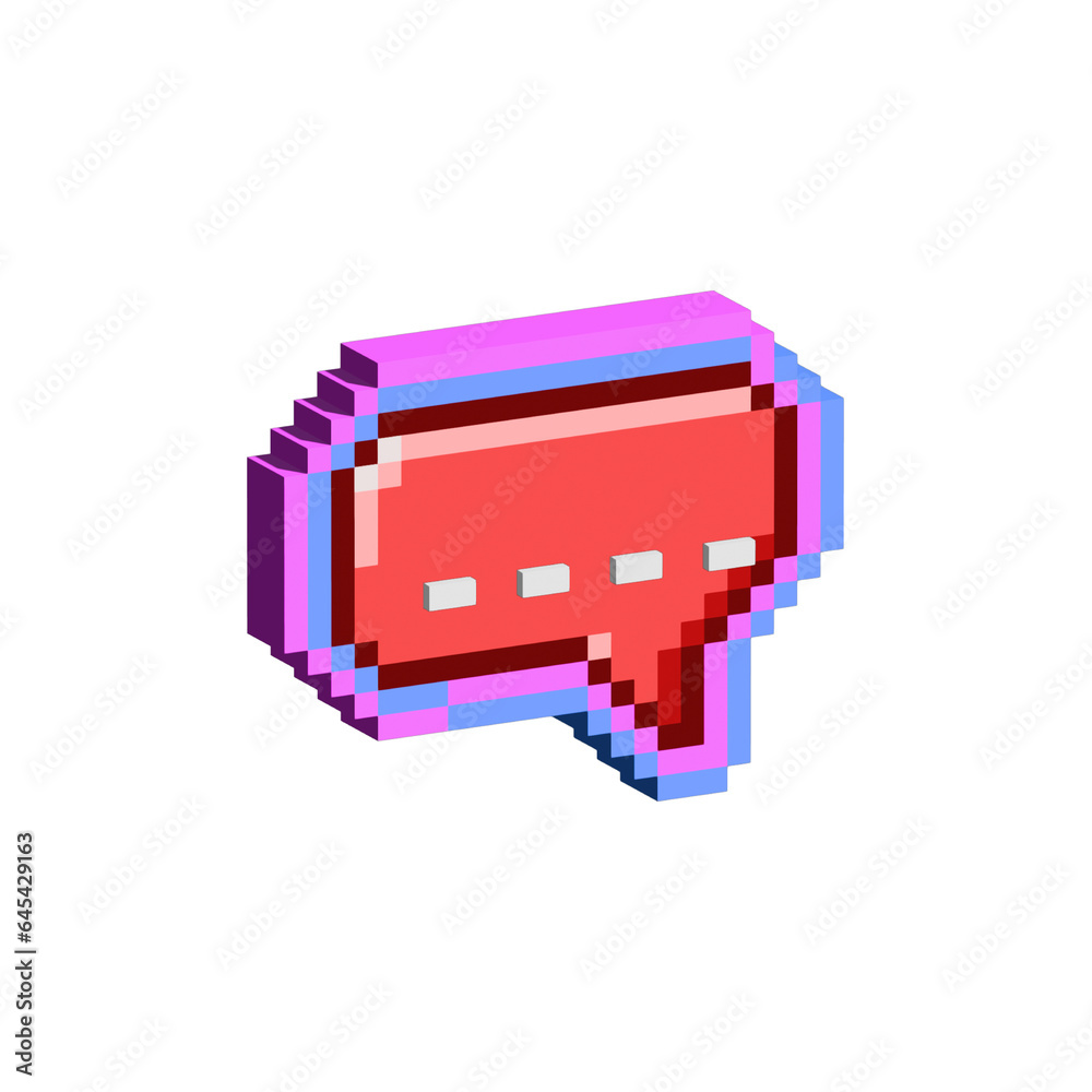 Leinwandbilder isometric pixel art 3d of glitch dialog box for items asset.dialog box on pixelated style.8bits perf