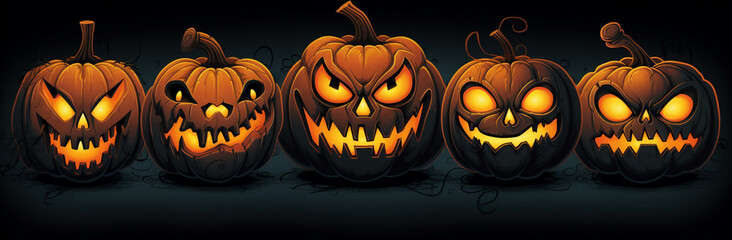 Sinister Quintet of Halloween Pumpkins
