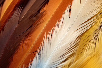 A Captivating Close-Up: Revealing the Delicate Intricacies of Vibrant Bird Feathers in Exquisite Macro Detail
