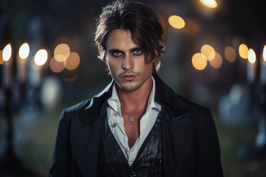 Creative digital creative generative ai collage of dark wizard doing ritual spell on halloween