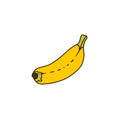 minimalist style full color illustration of a small banana