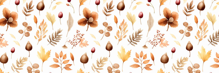 Autumn inspired wallpaper and background design. Seamless tiling pattern. Perfect for the backdrop of a blog or digital journal