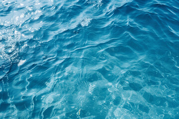 Obraz premium Calm blue ocean water surface waves background cutout Generative AI