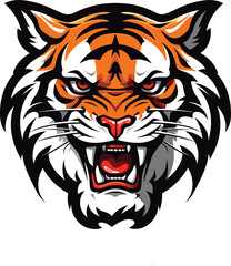 Tiger mascot logo sport with white background