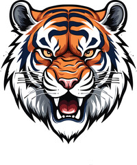 Tiger mascot logo sport with white background