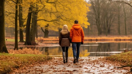 Fototapeta premium sweet couple in autumn.