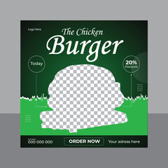 Food burger social media landing page template