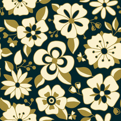 Floral Astract Elegant Seamless Vector Pattern for Textile, Greeting Cards, Wrapping Paper, Wallpaper, Bbook Covers