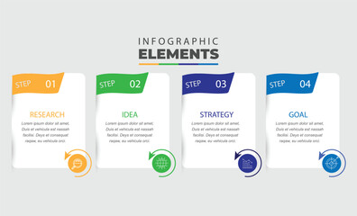 Infographics design and marketing icons. business concept with 4 options, steps or processes.