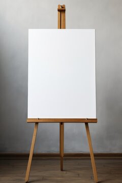 A blank canvas on a wooden easel