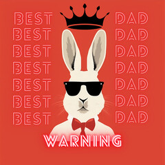 Rabbit "Warning Best Dad". Generative AI