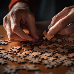 assembling a puzzle