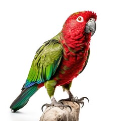 Thick-billed parrot bird isolated on white background.