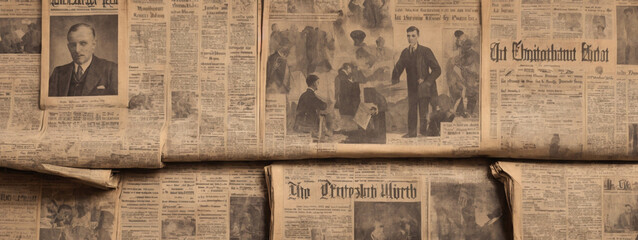 background of old vintage newspapers