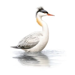 Fototapeta premium Western grebe bird isolated on white background.