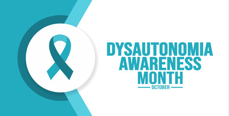 October is Dysautonomia Awareness Month background template. Holiday concept. background, banner, placard, card, and poster design template with text inscription and standard color. vector