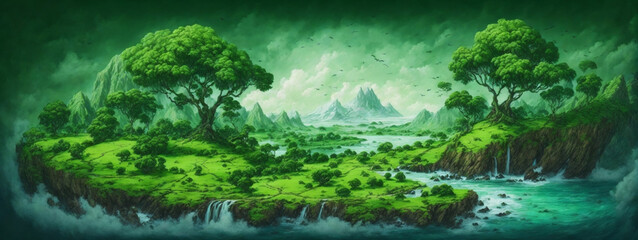 Naklejka premium Green planet - Earth