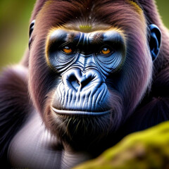 Portrait of a gorilla native to the continent of Africa.  Generative AI
