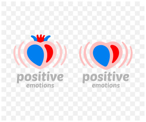 Positive emotions, heart, heartbeat, love and romance, graphic design. Medicine, internal organ, coronary, feeling and romantic, vector design and illustration