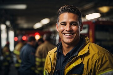 Firefighter at the fire station
