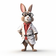 Illustration 3d of bunny character funny