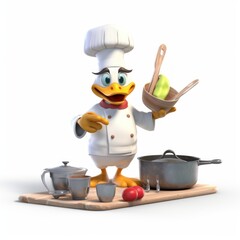 illustration of funny duck character 