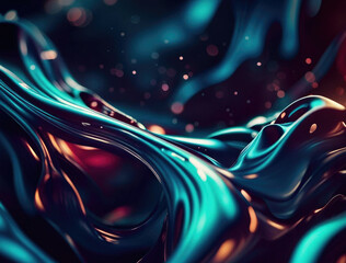 Vibrant and dark colored, futuristic technology concept abstract smooth and sot wavy curvy lines background, banner design.