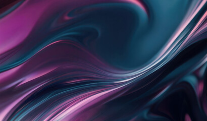 Obraz premium Vibrant and dark colored, futuristic technology concept abstract smooth and sot wavy curvy lines background, banner design.