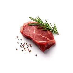 raw beef meat on a white background