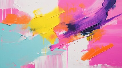 Acrylic Abstract Painting with Neon Colors