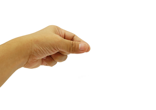 A hand take picked action on a white background, take action concept, PNG