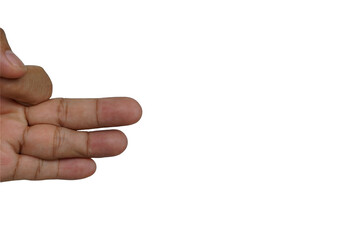 A man's hand sign  isolated on white background with clipping path, symbol concept, PNG