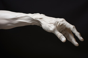 Plaster figure of a human hand
