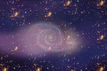 Awesome galaxy with nebulas and bright beautifull colors in outer space. Cosmic wallpaper. Cosmic...
