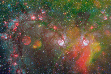 Awesome galaxy with nebulas and bright beautifull colors in outer space. Cosmic wallpaper. Cosmic...